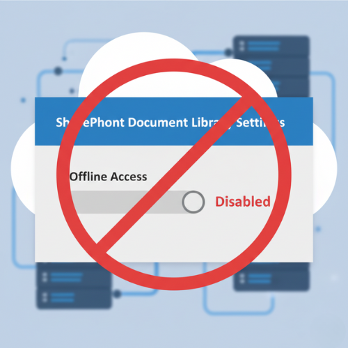 Generated Image October 14, 2025 - 4_10PM SharePoint PDF browser setting causing PDFs to open incorrectly with offline access disabled icon