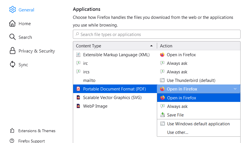 firefox pdf always ask save file setting